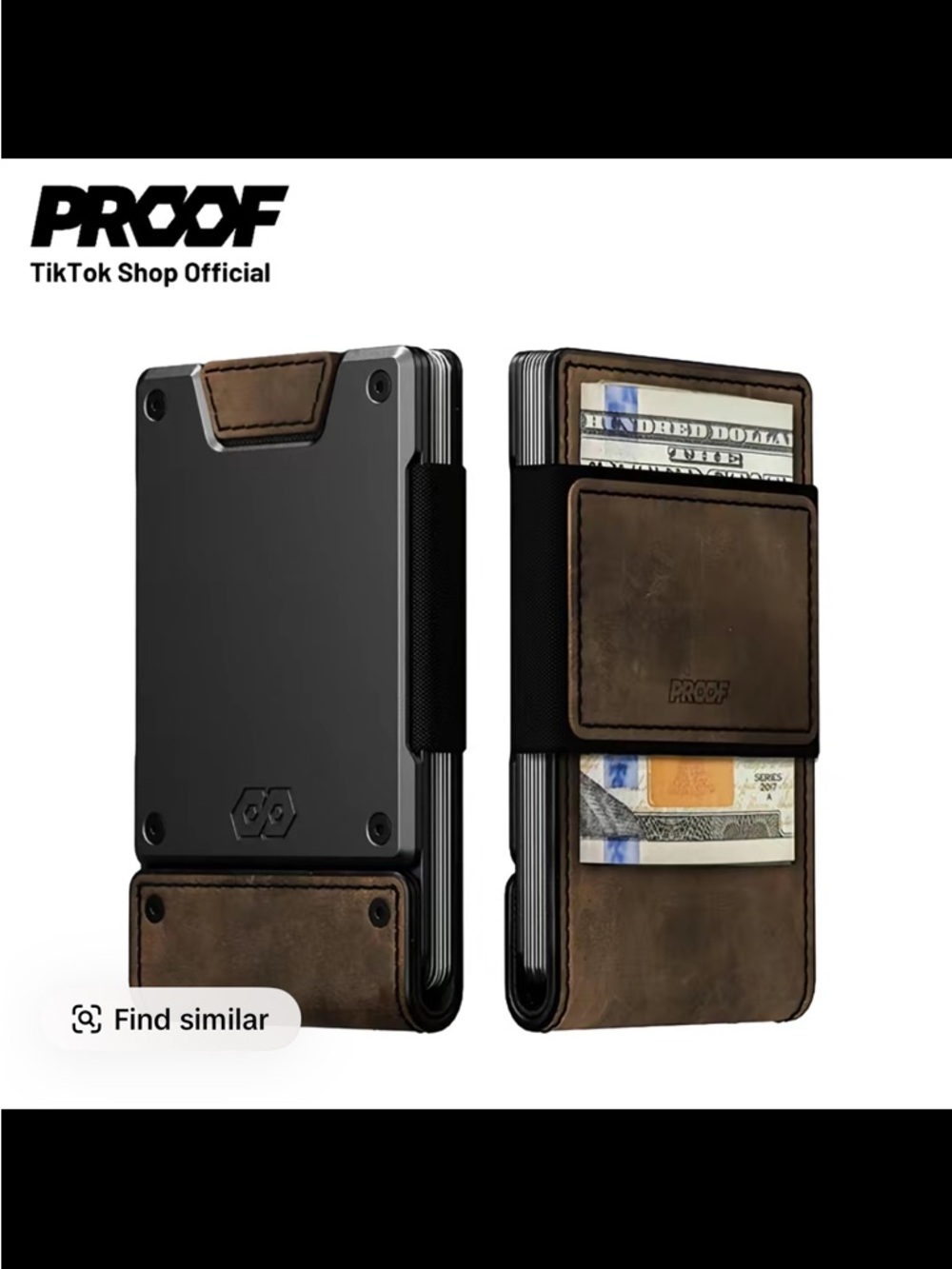 PROOF Founder Minimalist Wallet – Top Grain Leather & Aluminum RFID Wallet